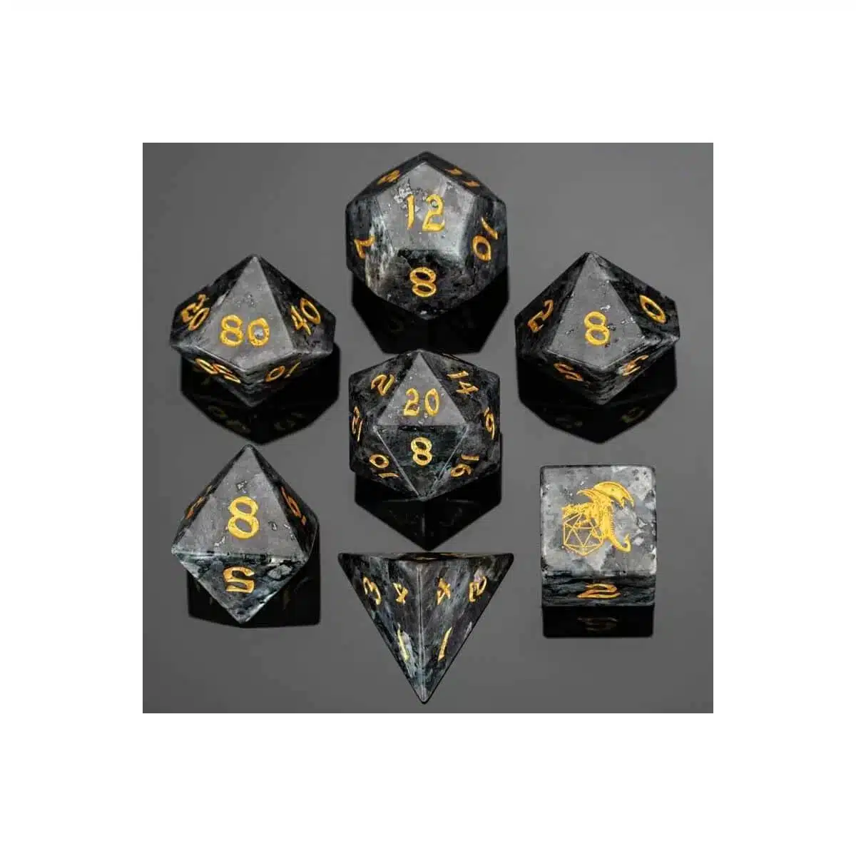 Labradorite - Gemstone Dice - 7 stuks