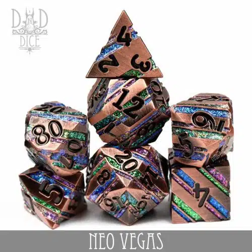 Neo Vegas - Metal Dice set - 7 stuks