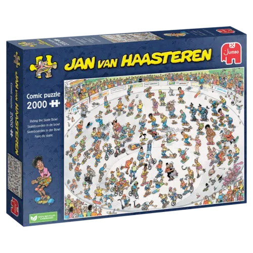 Skateboarden in de bowl - Jan van Haasteren - 2000 stukken puzzel