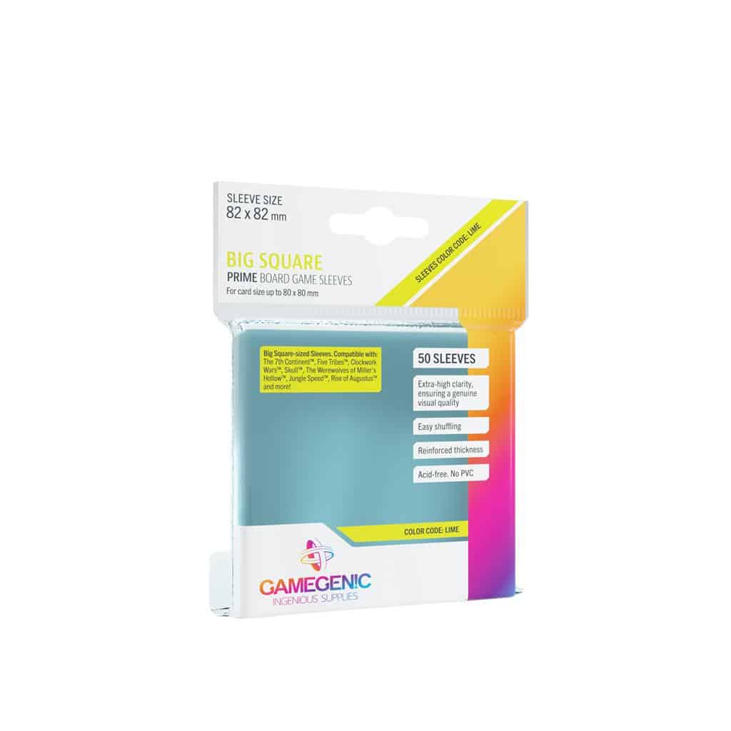 Big Square Sleeves - Lime 82x82 mm - 50 stuks