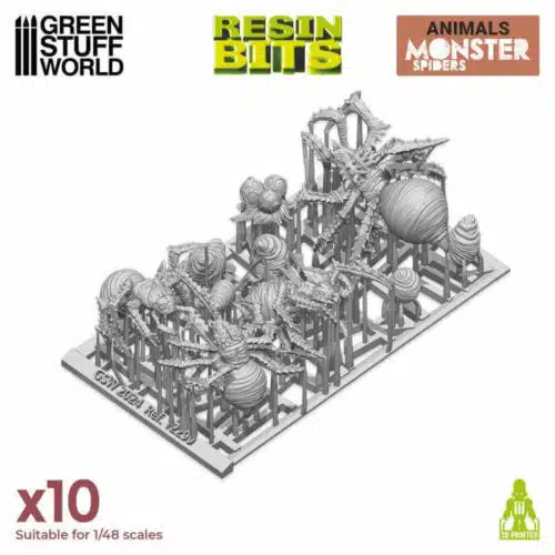 10 Monster Spiders - Unpainted Miniatures