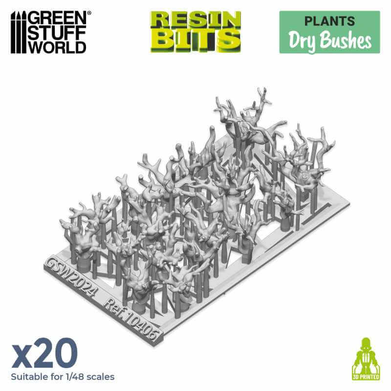 20 Dry Bushes - Unpainted Miniatures