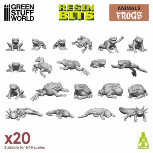 20 Frogs and Toads - Unpainted Miniatures