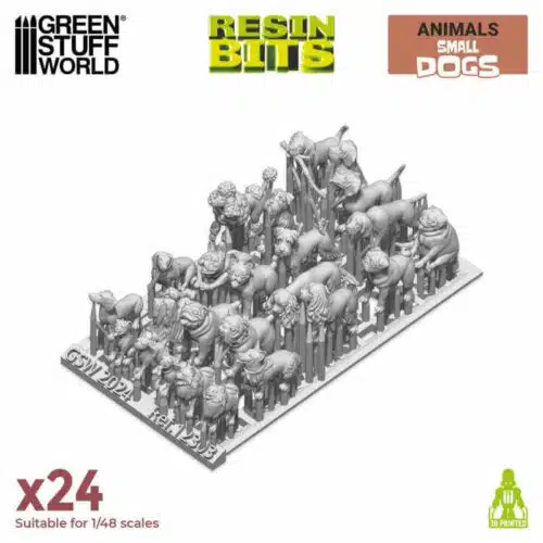 24 Small Dogs - Unpainted Miniatures