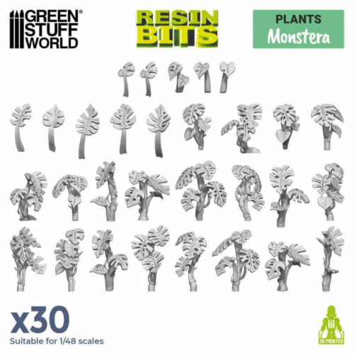 30 Monstera Plants - Unpainted Miniatures
