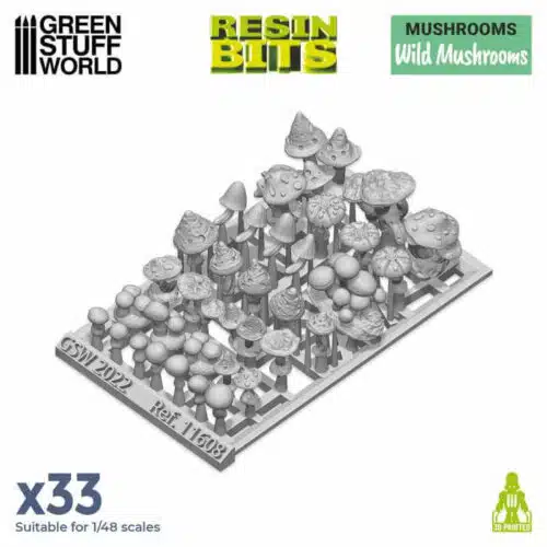 33 Wild Mushrooms - Unpainted Miniatures