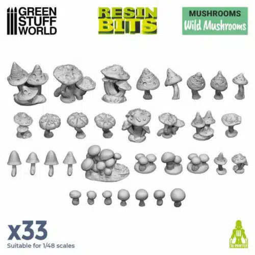 33 Wild Mushrooms - Unpainted Miniatures