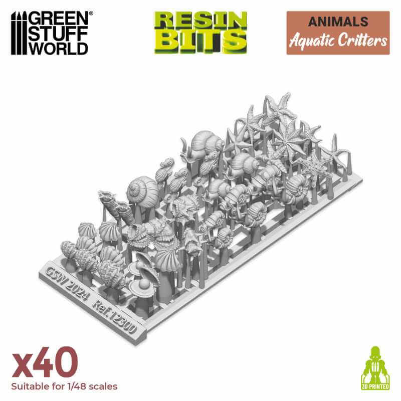 40 Aquatic Critters - Unpainted Miniatures