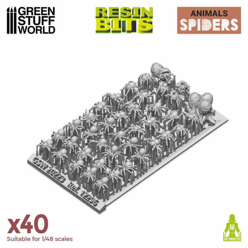 40 Small Spiders - Unpainted Miniatures