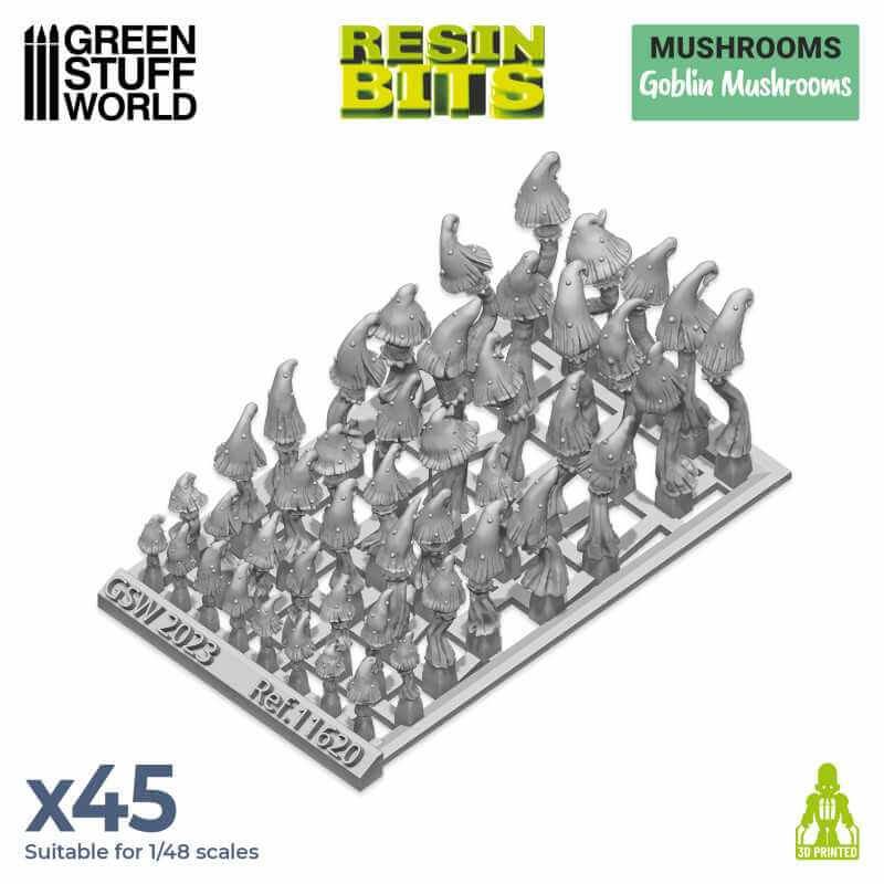 45 Goblin Mushrooms - Unpainted Miniatures