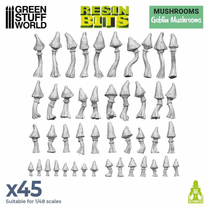 45 Goblin Mushrooms - Unpainted Miniatures