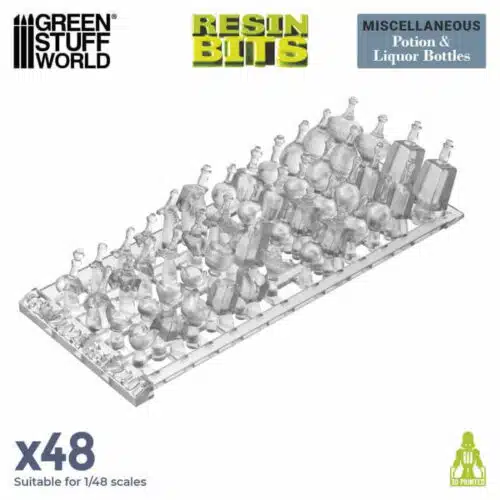 48 Potion & Liquor Bottles - Unpainted Miniatures
