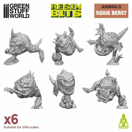 6 Squig Beasts - Unpainted Miniatures