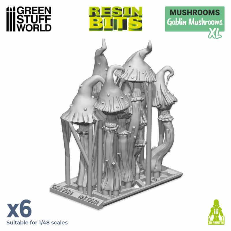 6 XL Goblin Mushrooms - Unpainted Miniatures