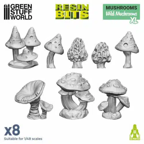 8 XL Wild Mushrooms - Unpainted Miniatures