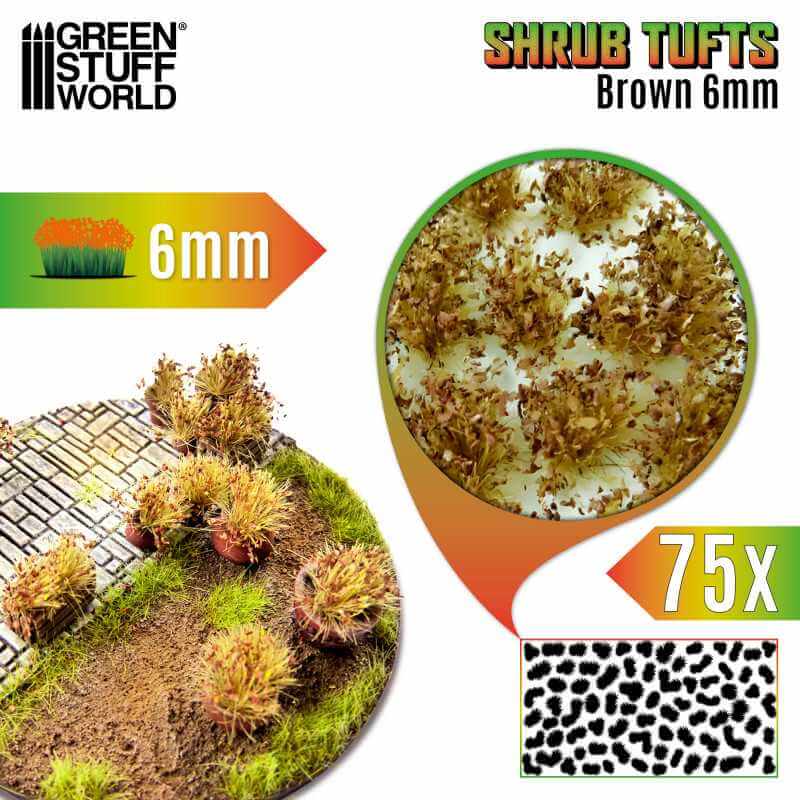 Brown - Self-Adhesive Shrub Tufts 6mm