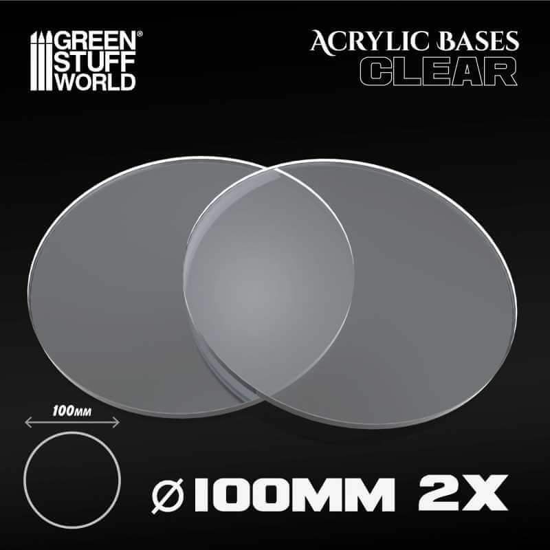 Clear - Acrylic Round Base 100mm - 2 stuks