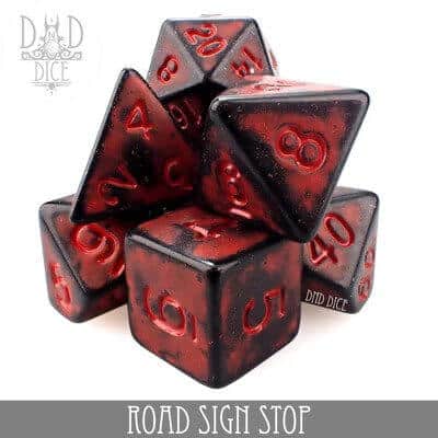 Road Sign Stop - Dice set - 7 stuks