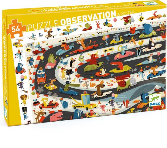 Autorally - 54 stukken Observatie Puzzel