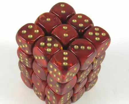 Scarab Scarlet/gold D6 12mm (36 stuks)