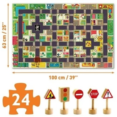 De grote stad - Vloerpuzzel - 24 stukken