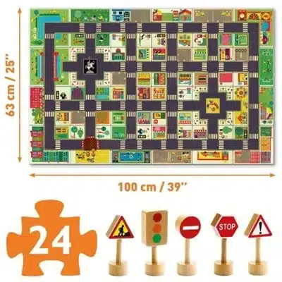 De grote stad - Vloerpuzzel - 24 stukken