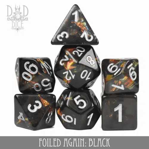 Foiled Again Black - Dice set - 7 stuks