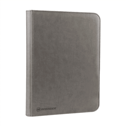 Grey - Zipped 9-Pocket Toploader Binder