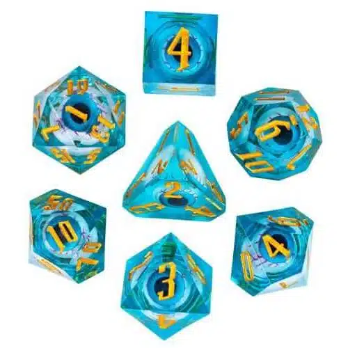 Oog Liquid Blauw - Dice set - 7 stuks