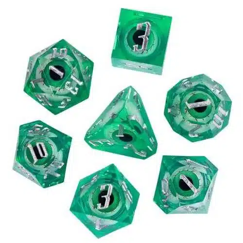Oog Liquid Groen - Dice set - 7 stuks