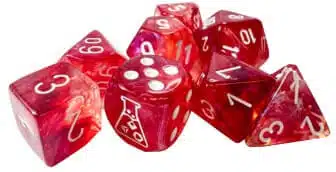 Borealis Passion/white - Lab Dice - 8 stuks