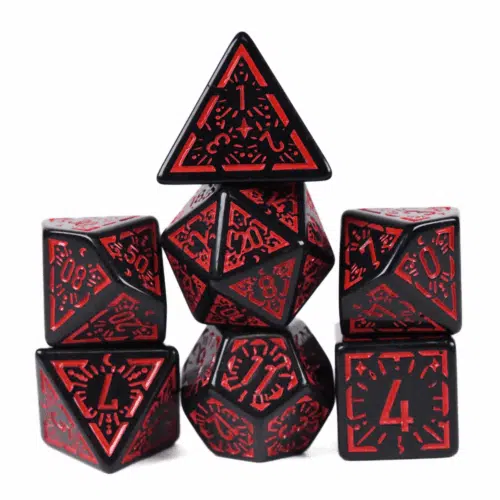 Crimson Dawn - Dice set - 7 stuks