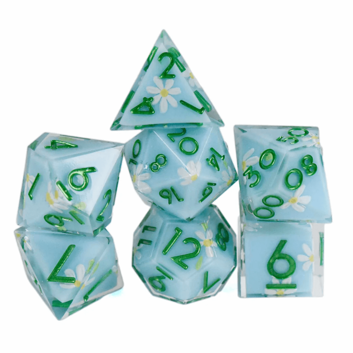 Daisy Chain - Handmade Dice set - 7 stuks