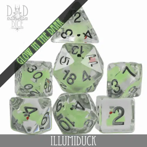 Illumiduck - Glow Dice set - 7 stuks