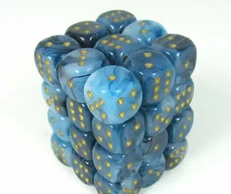 Phantom Teal/gold D6 12mm (36 stuks)