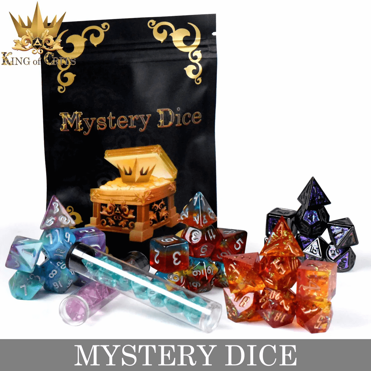 Random Color - Sharp Edge Dice set - 7 stuks