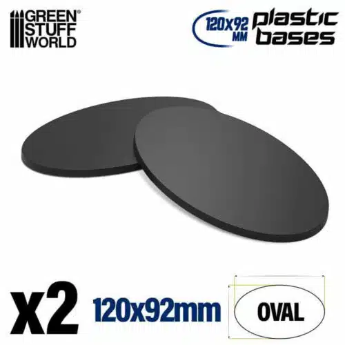 Black - Plastic Oval Base 120x92mm - 2 stuks