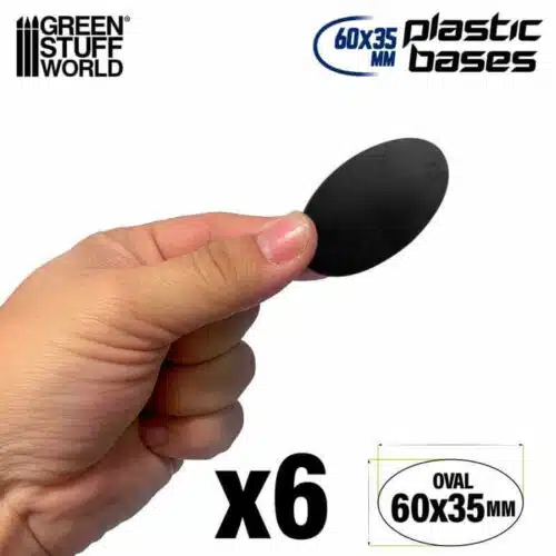 Black - Plastic Oval Base 60x35mm - 6 stuks