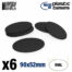 Black - Plastic Oval Base 90x52mm - 6 stuks