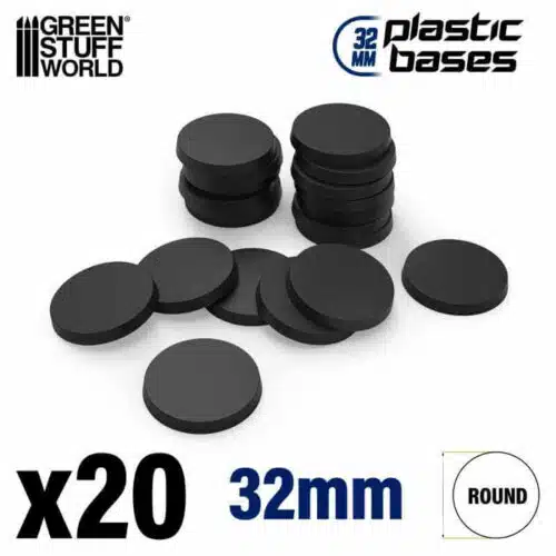 Black - Plastic Round Base 32 mm - 20 stuks