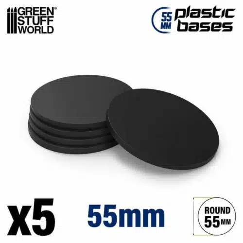 Black - Plastic Round Base 55 mm - 5 stuks