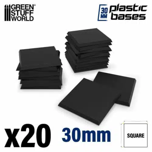 Black - Plastic Square Base 30 mm - 20 stuks