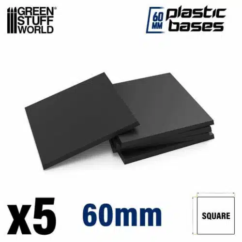 Black - Plastic Square Base 60 mm - 5 stuks