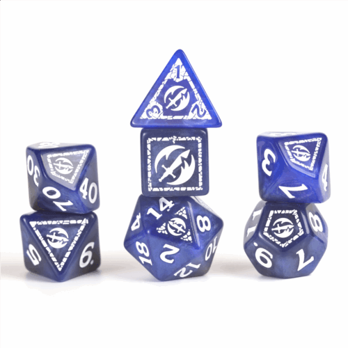 Fighter Blue - D&D Adventure Dice set - 17 stuks