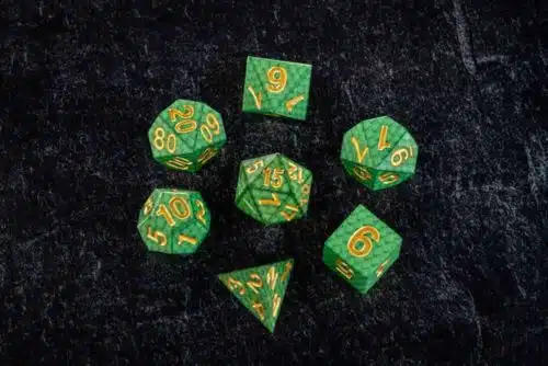 Green - Dragon Storm - Silicone Sharp Edge Dice set - 7 stuks