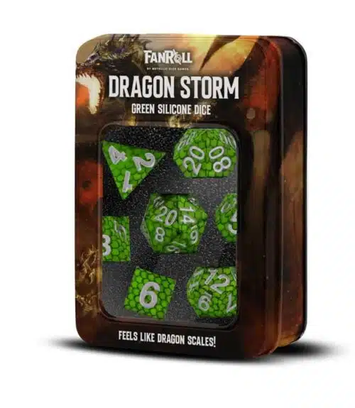 Green - Dragon Storm - Silicone Sharp Edge Dice set - 7 stuks