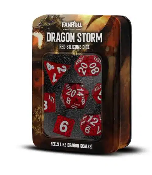 Red - Dragon Storm - Silicone Sharp Edge Dice set - 7 stuks
