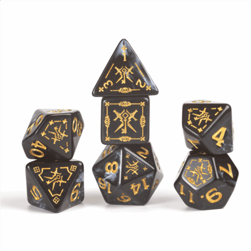 Rogue Black - D&D Adventure Dice set - 15 stuks
