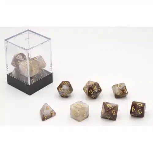 Stardust Zwart/Wit - Dice Set - 7 stuks