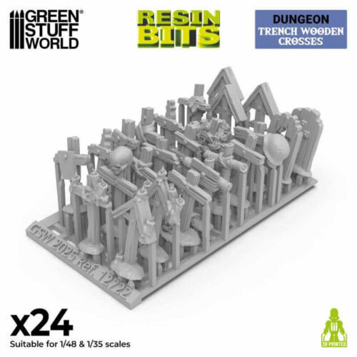 24x Trench Wooden Crosses - Unpainted Miniatures